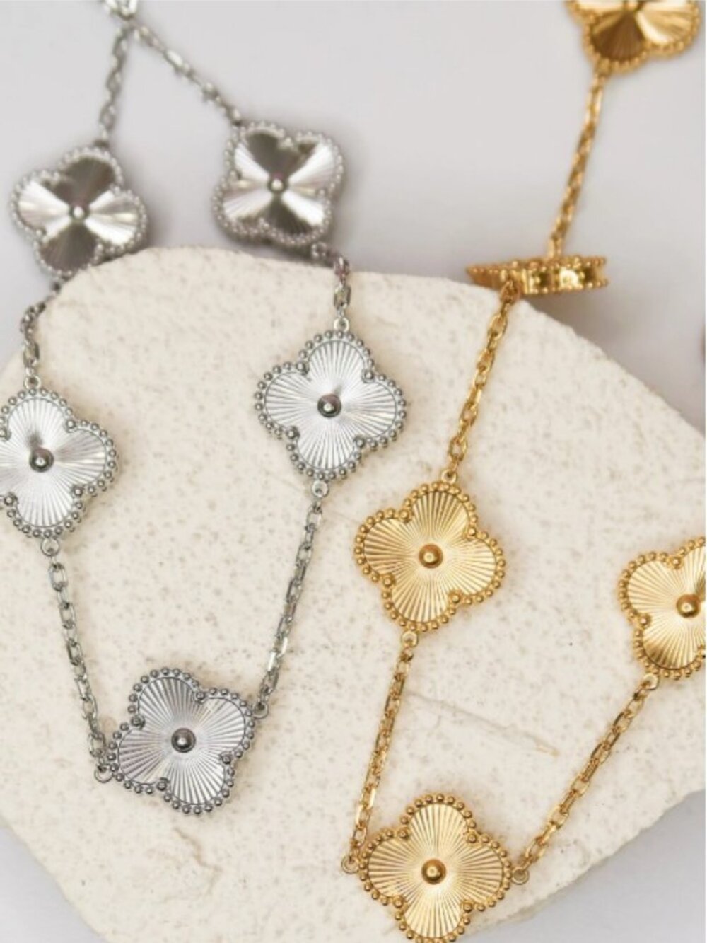 KC Chic Designs Elise Flower 316L Stainless Steel Necklaces/Silver & Gold